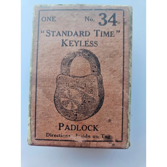 Antique Rare JB Miller Keyless Lock Co. numberless combination padlock - Picture 7 of 10